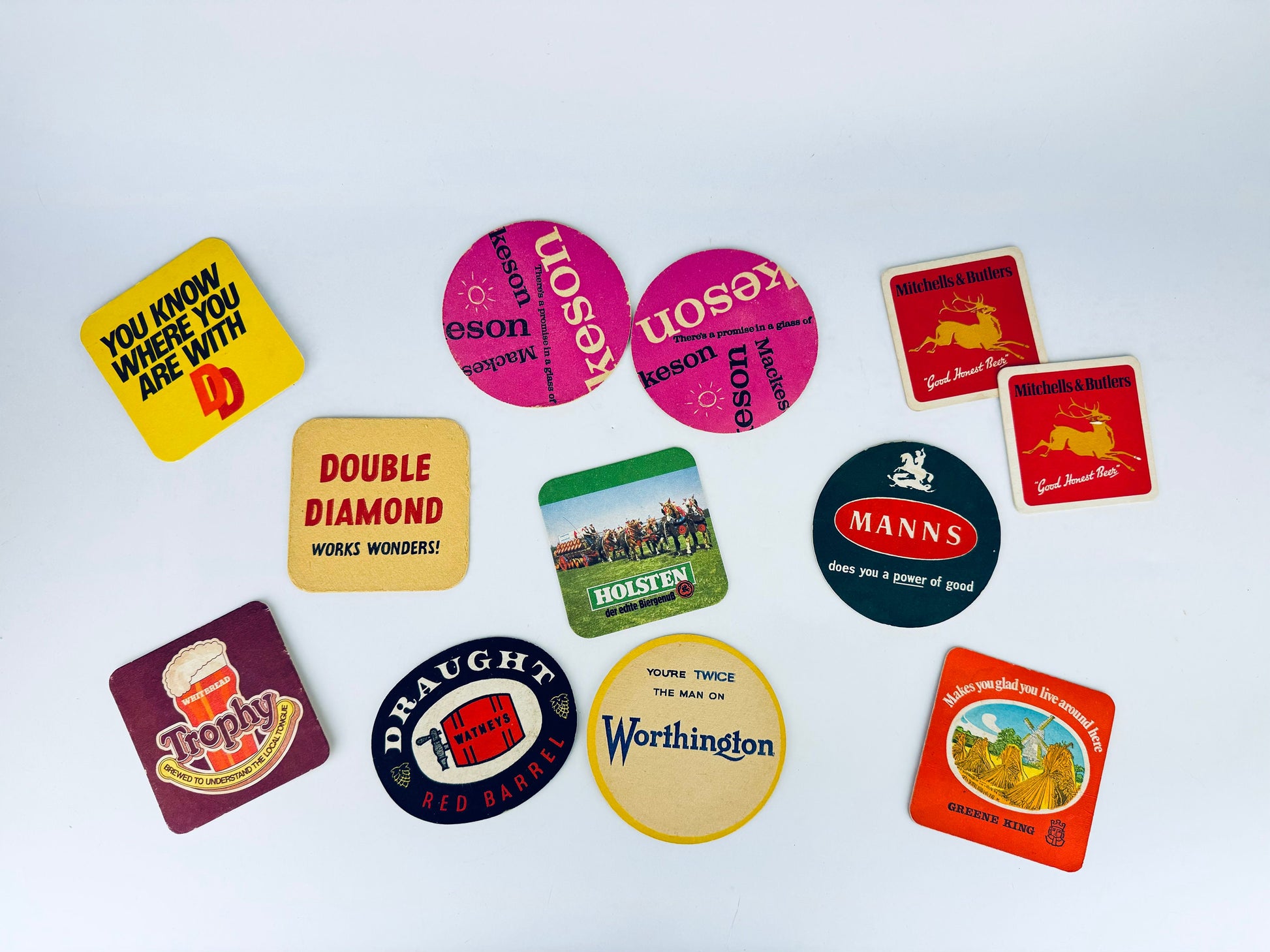 Product image for 'vintage english german beer bar coasters beer cocktail mat sold separately' (view 26c3dc)