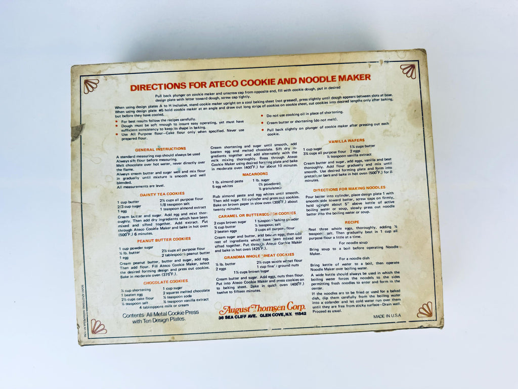 Product image for 'vintage ateco the original cookie noodle maker made in usa' (view db2675)