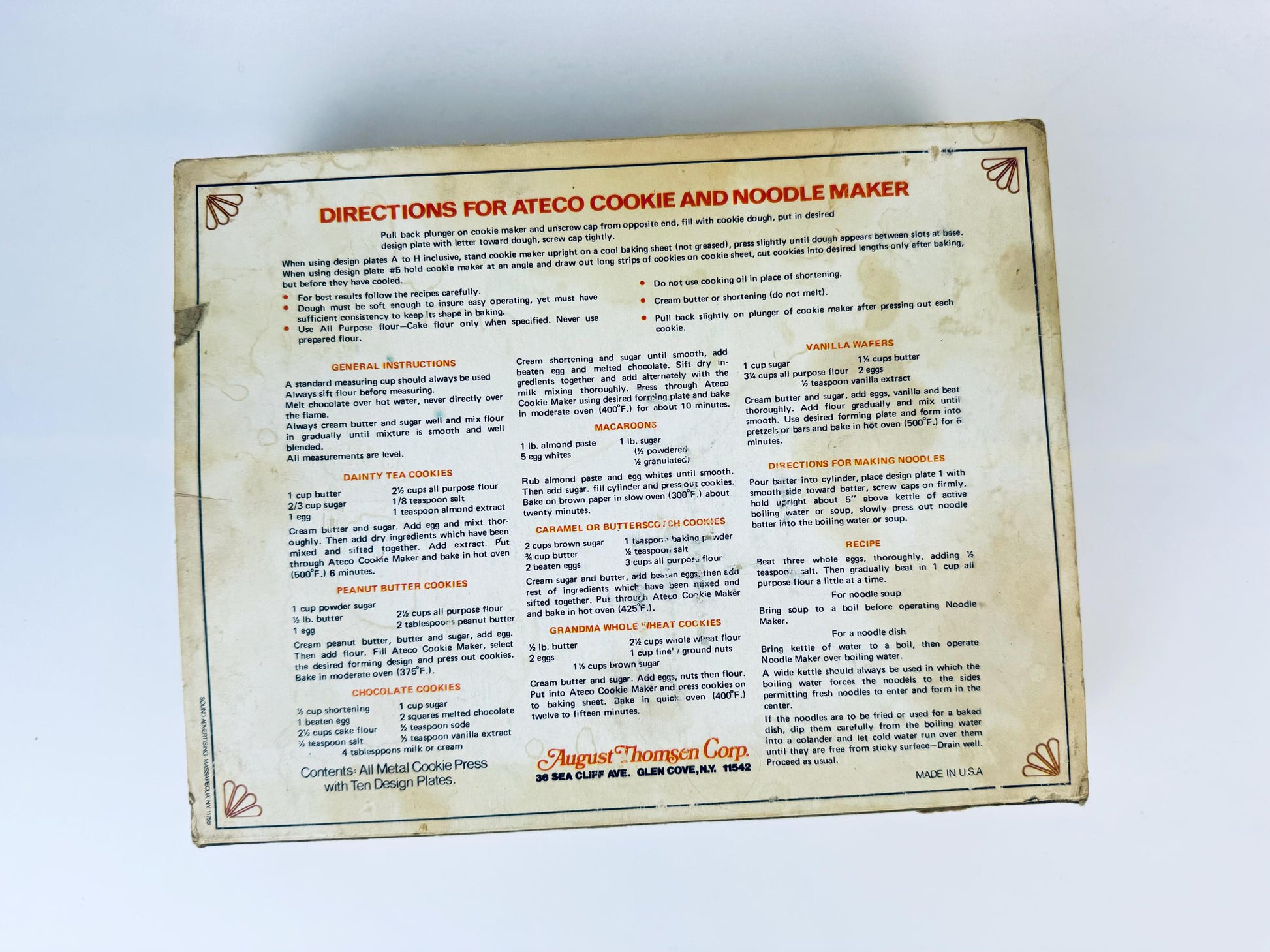 Product image for 'vintage ateco the original cookie noodle maker made in usa' (view db2675)