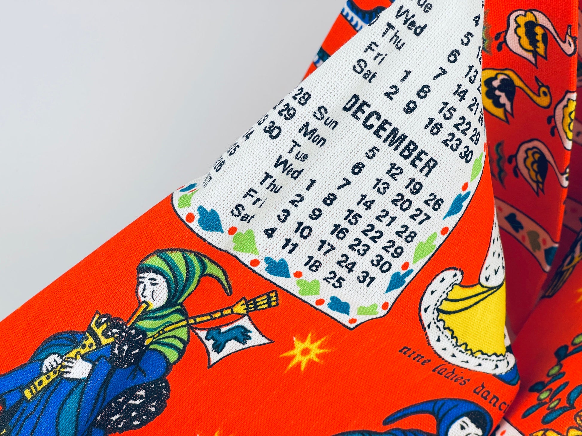 Product image for 'vintage 1976 calendar linen tea towel wall hanging 12 days of christmas christmas birthday gift' (view 7f4cba)