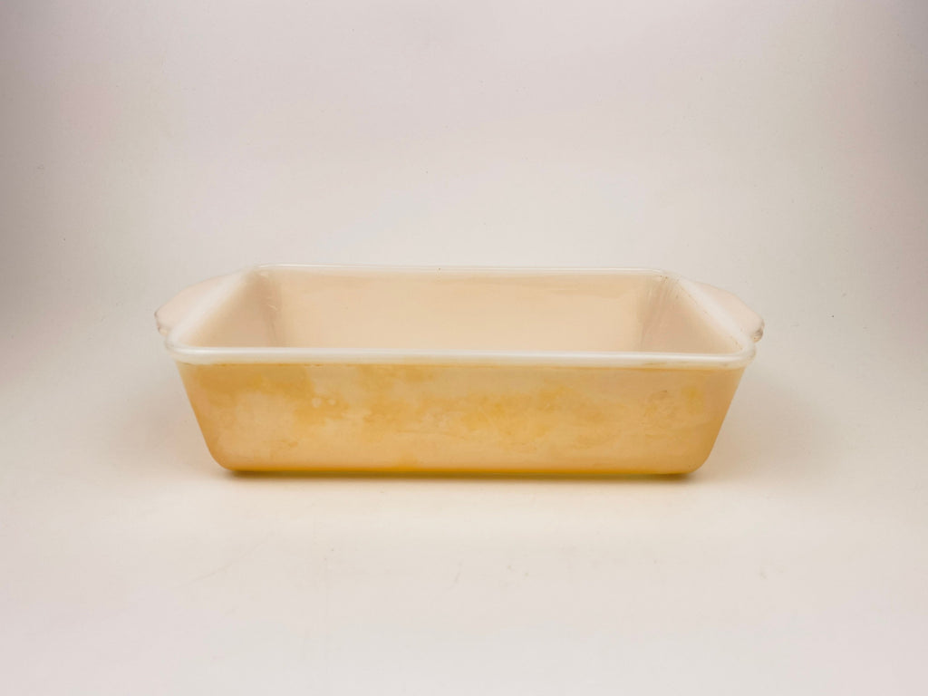 Product image for 'vintage fire king peach lustreware loaf dish 409 1 qt capacity made in usa' (view bf417e)