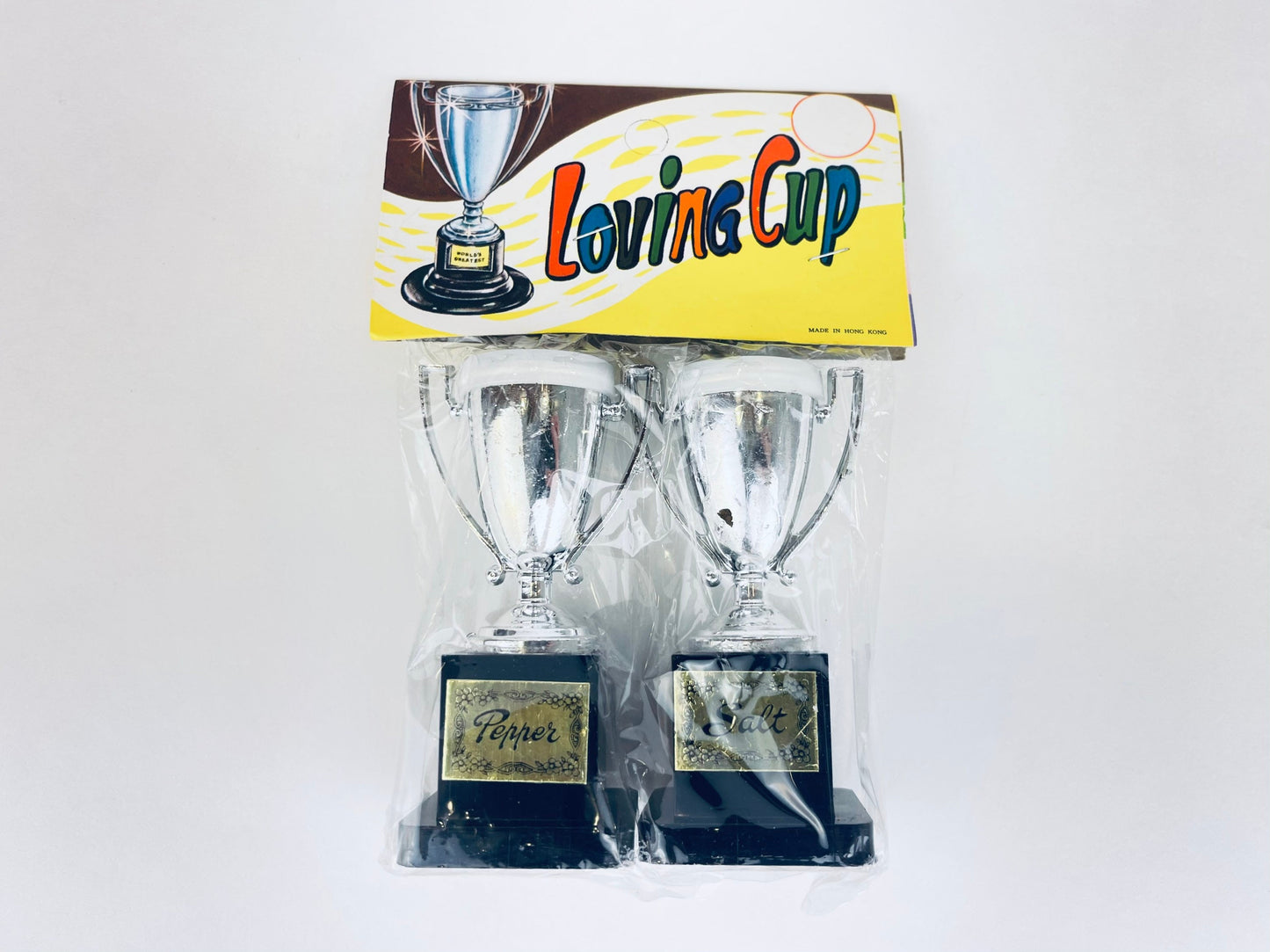Product image for 'vintage world s greatest trophy salt pepper shakers nos hong kong dime store charm' (view dfe8b6)
