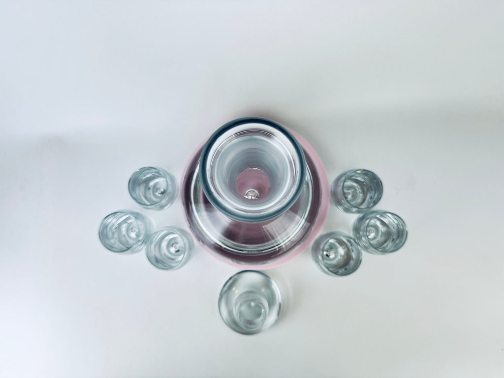 Product image for 'vintage krosno controlled bubble crystal glass barware set glass decanter six 6 shot glasses made in poland' (view 985e98)