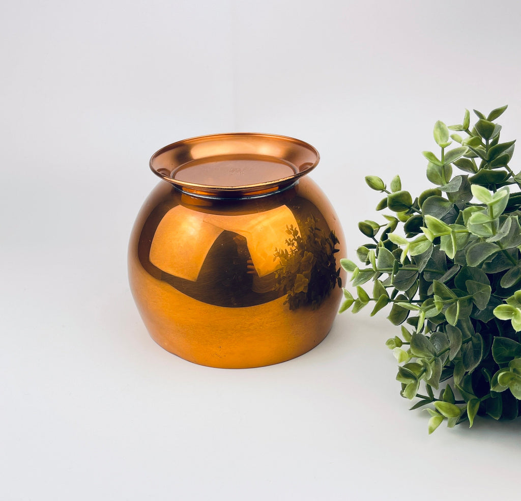 Product image for 'vintage round copper planter coppercraft guild attractive aged metal patina' (view 1009d5)