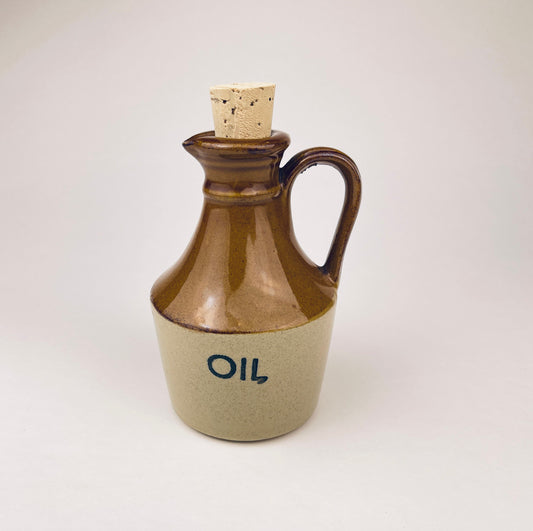 Product image for 'vintage oil stoneware dispenser handmade moira english stoneware cork top' (view 2d48ba)