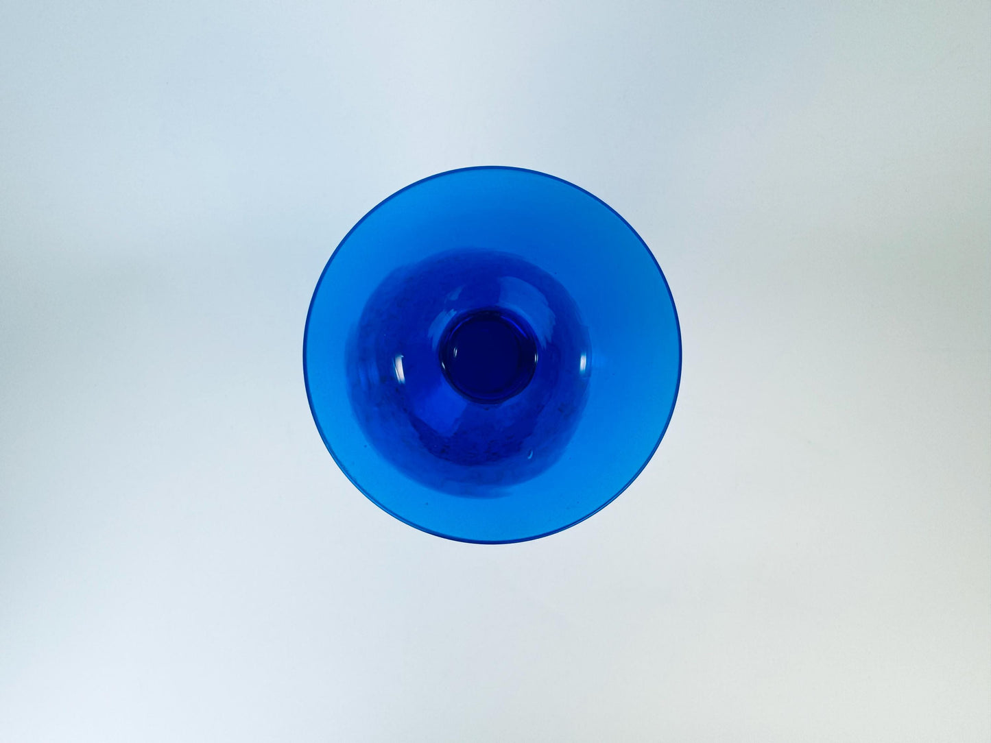 Product image for 'vintage tall italian empoli art glass footed pedestal vase cobalt blue diamond optic design made in italy' (view a667f2)