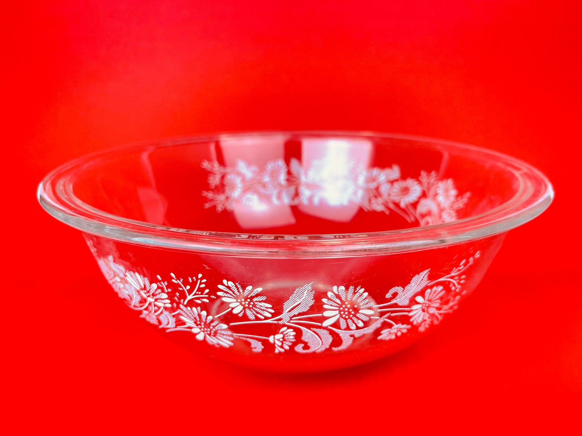 Product image for 'vintage colonial mist pyrex clear floral print mixing bowls sold separately' (view 60dc0a)