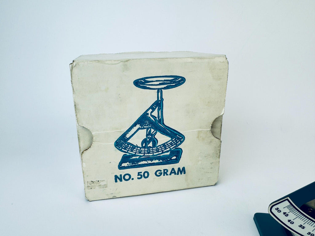 Product image for 'vintage grey silver hamilton weight scale no 50 gram penny scale' (view ff51ac)