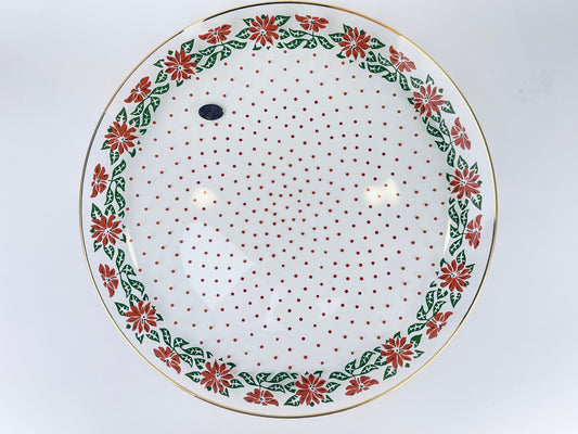Product image for 'vintage fisher gold rimmed edge christmas decorative glass platter cake plate 12 made in germany' (view 4a0beb)