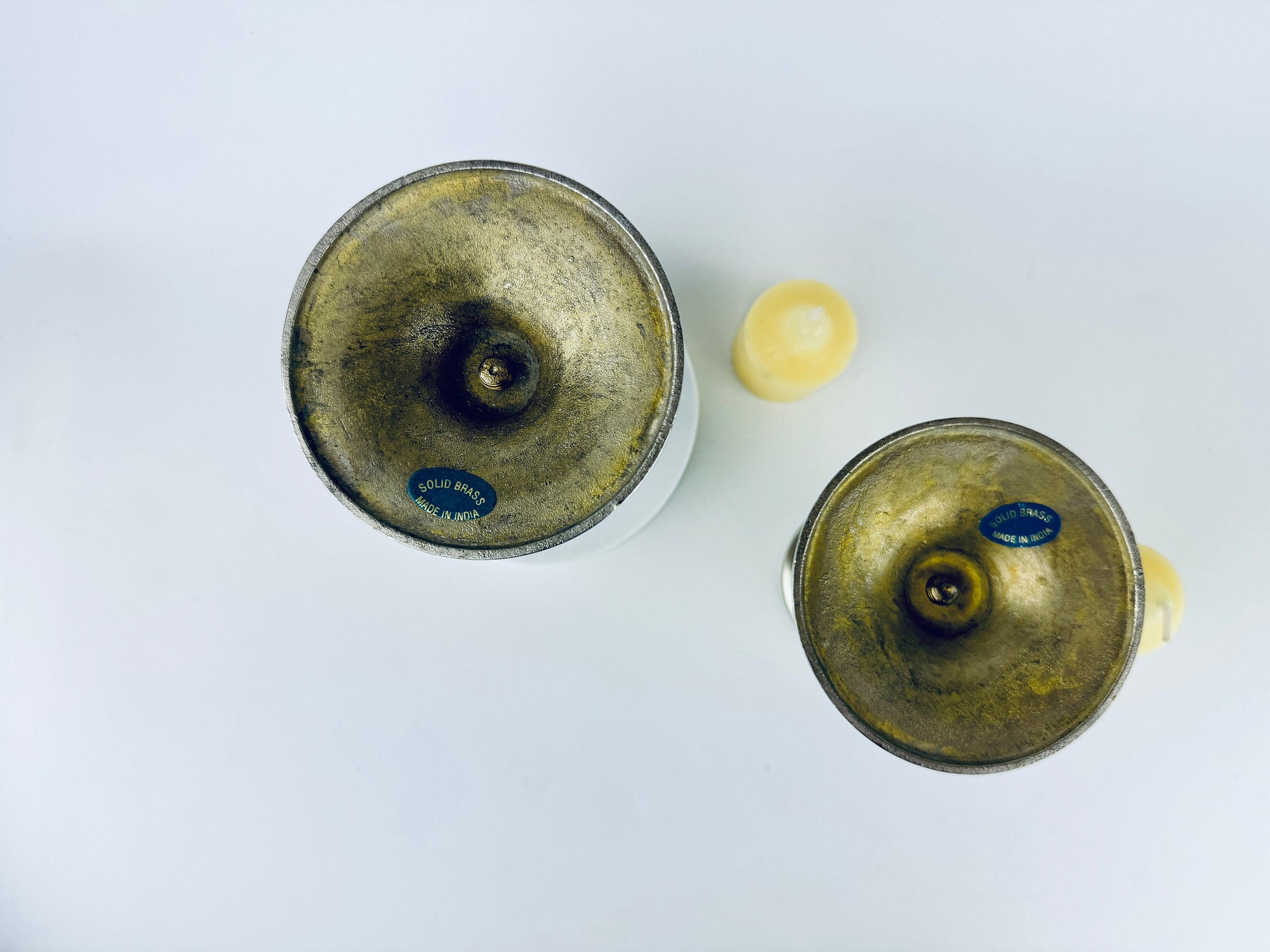 Product image for 'vintage silver solid brass votive candle holders set of two 2 made in india' (view 3c2216)