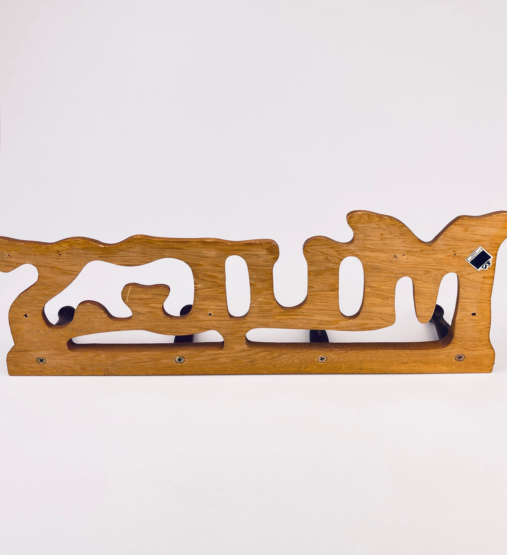 Product image for 'vintage solid wood mug rack organizer rustic brown kitchen wall peg shelf' (view 64aa90)