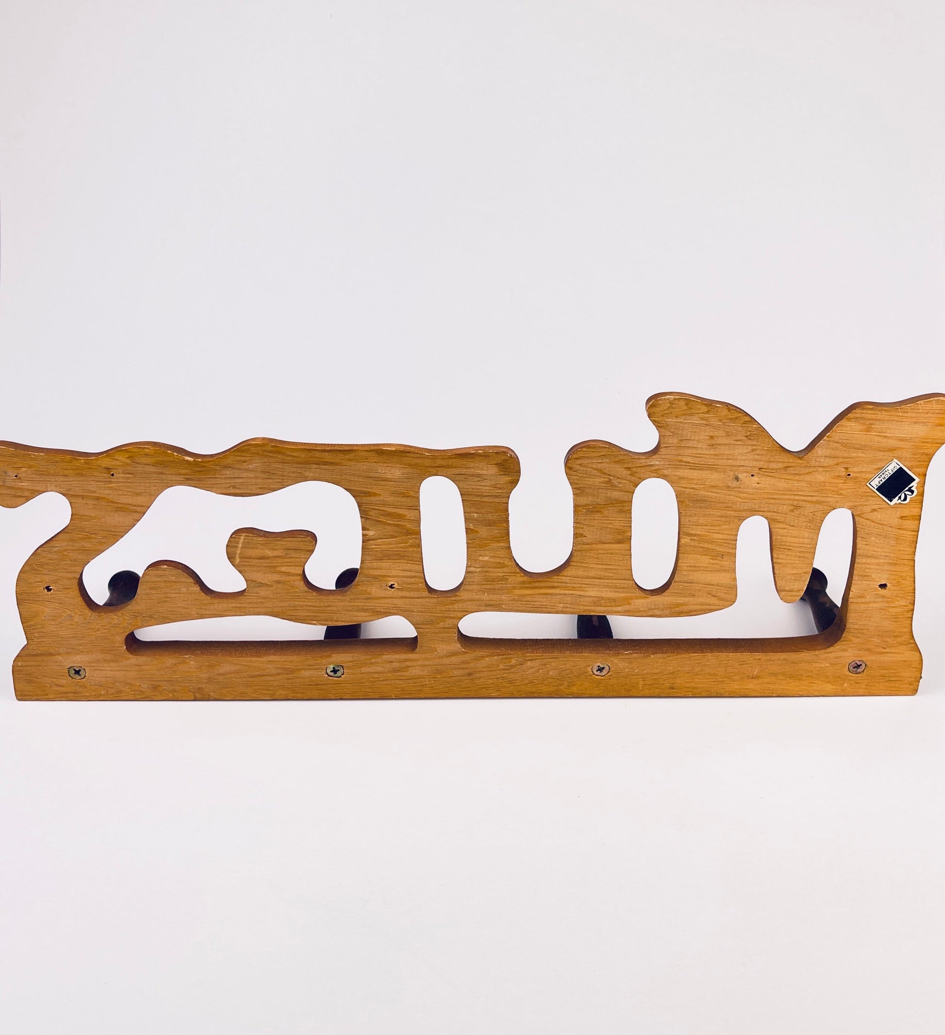 Product image for 'vintage solid wood mug rack organizer rustic brown kitchen wall peg shelf' (view 64aa90)
