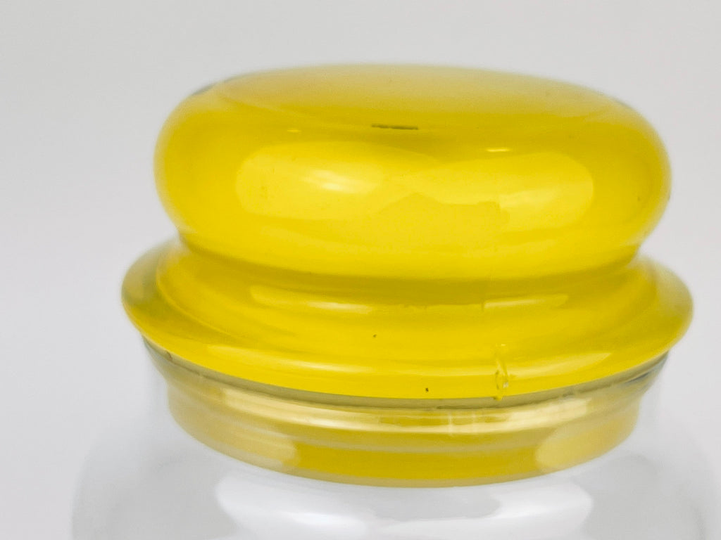 Product image for 'vintage tall airtight glass jar bold yellow lid' (view 398abf)