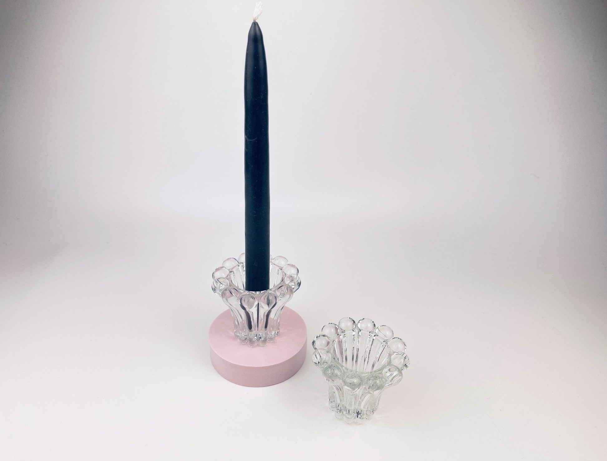 Product image for 'vintage clear glass boopie candleholders set of two 2 made in western germany' (view f699a3)
