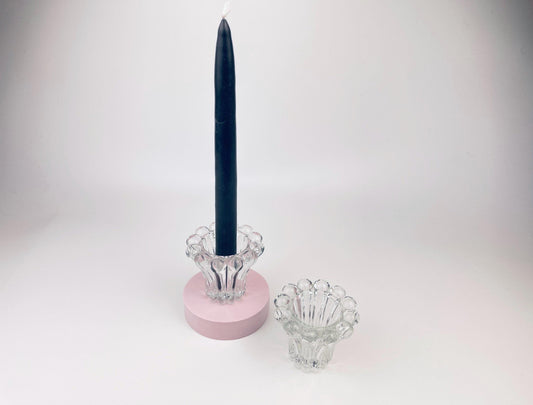 Product image for 'vintage clear glass boopie candleholders set of two 2 made in western germany' (view f699a3)