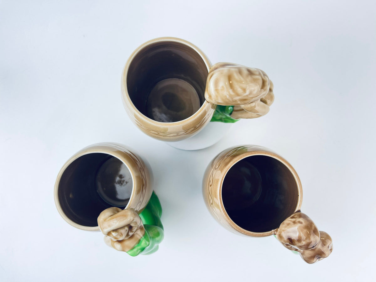 Product image for 'vintage risque nude woman barrel shaped brown ceramic mug sold individually groomsmen barware gift made in japan 1' (view 287ac1)