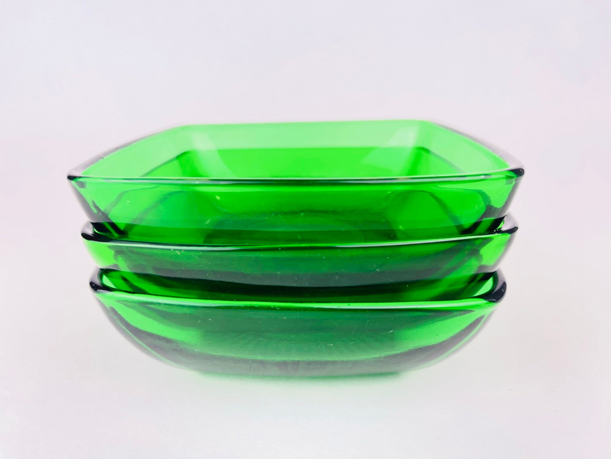 Product image for 'vintage anchor hocking green glass square bowls sold separately' (view f23c15)