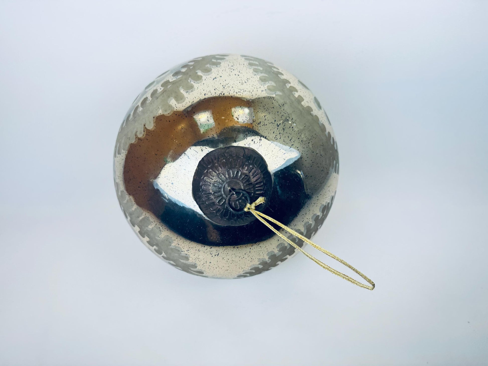 Product image for 'vintage x large 10 silver mercury glass christmas tree ornament' (view f39393)