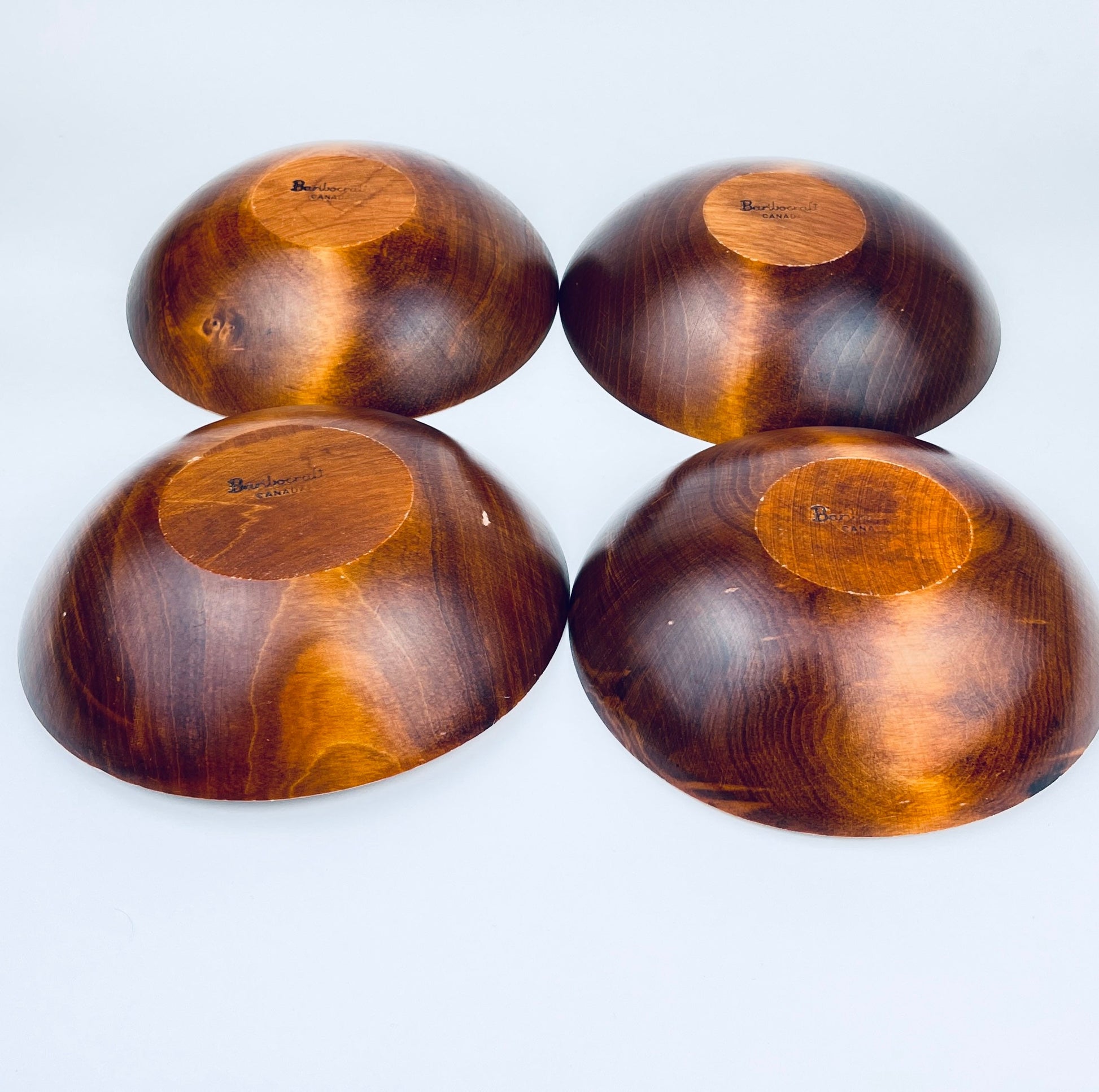 Product image for 'vintage oval wood salad bowls baribocraft canada set of four 4' (view 3336d7)