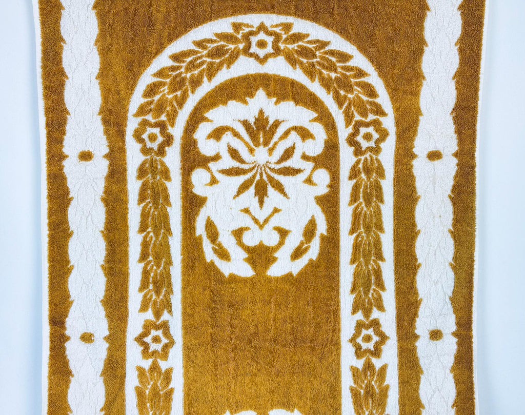 Product image for 'vintage fieldcrest gold beige floral towel set 100 cotton usa made' (view f0c635)