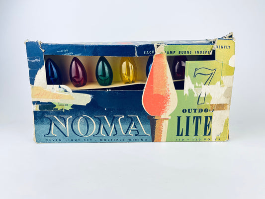 Product image for 'vintage antique noma outdoor string lites christmas light string set set of seven 7 made in canada christmas lighting decor' (view f6f2bd)