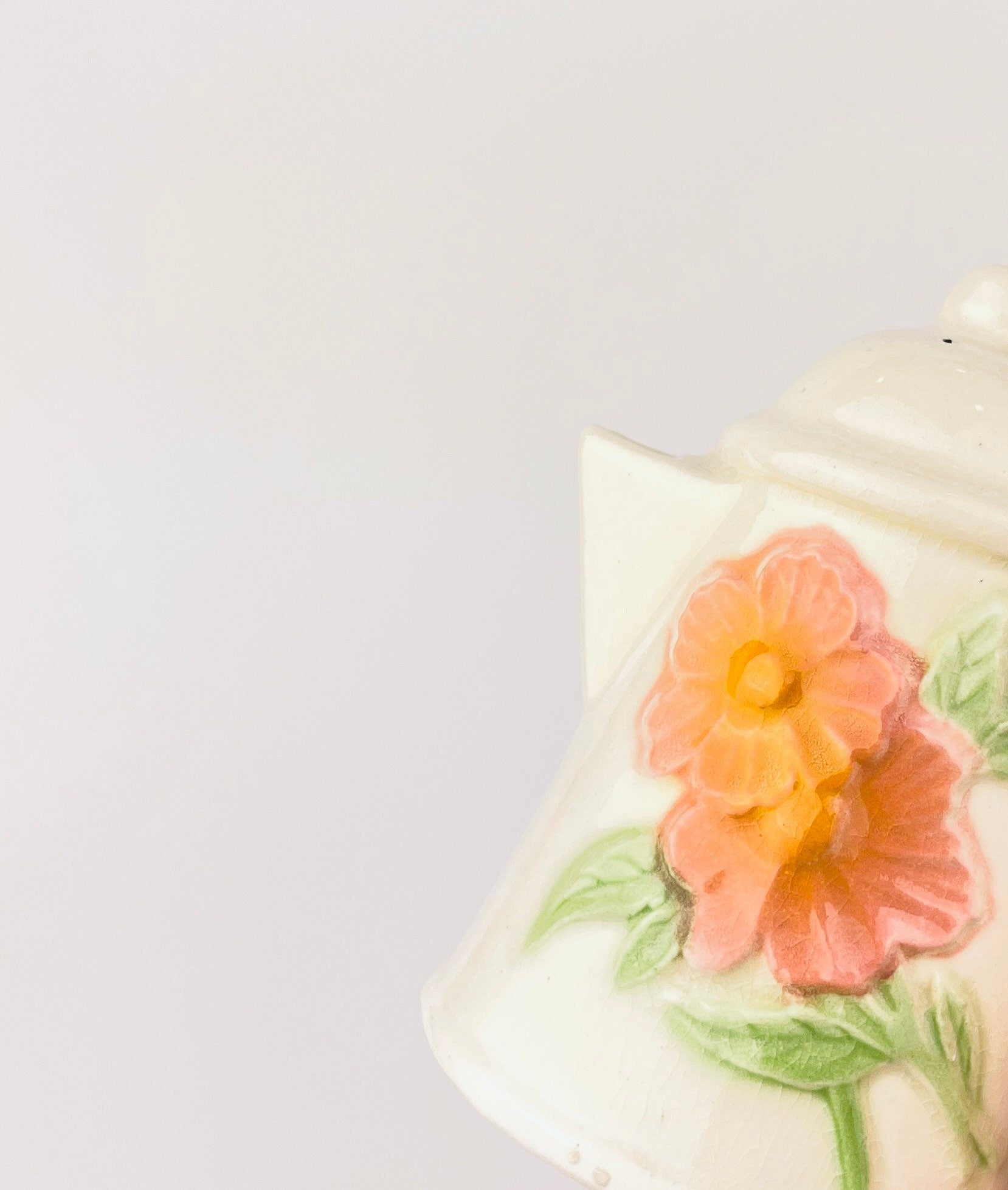 Product image for 'vintage pink floral ceramic watering jug with elegant crazing shabby chic garden accent' (view bffe97)