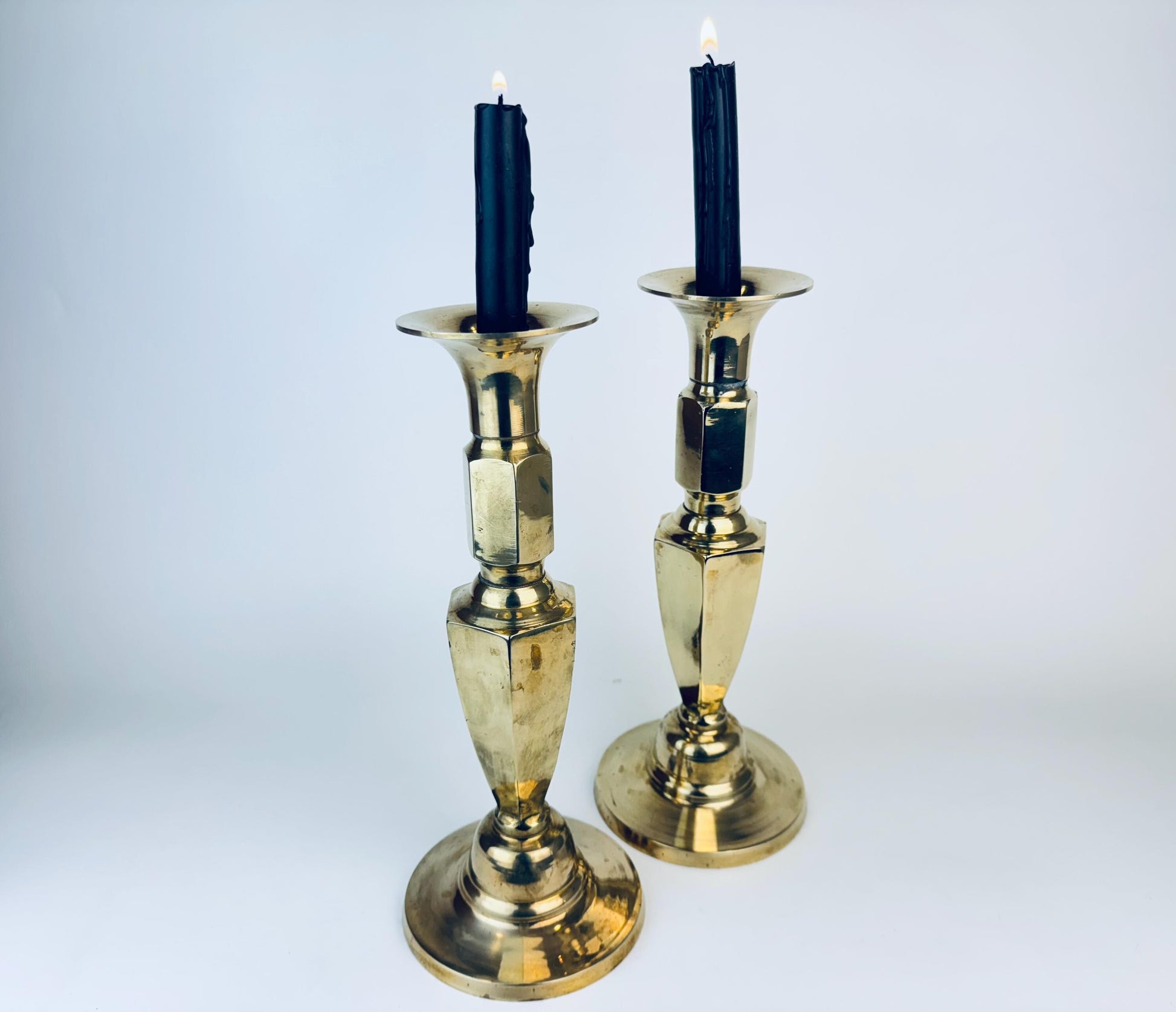 Product image for 'vintage 1980s tall regal brass candlestick holders set of 2 11 6 heavyweight elegance' (view 15e58c)