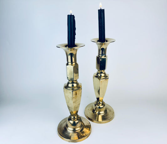 Product image for 'vintage 1980s tall regal brass candlestick holders set of 2 11 6 heavyweight elegance' (view 15e58c)