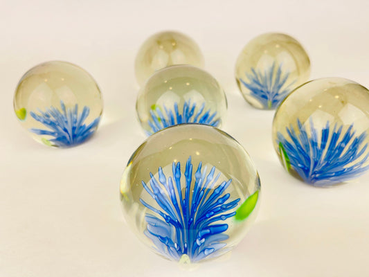 Product image for 'vintage heavy glass paperweight blue green sean anemone sold separately' (view bc3f50)