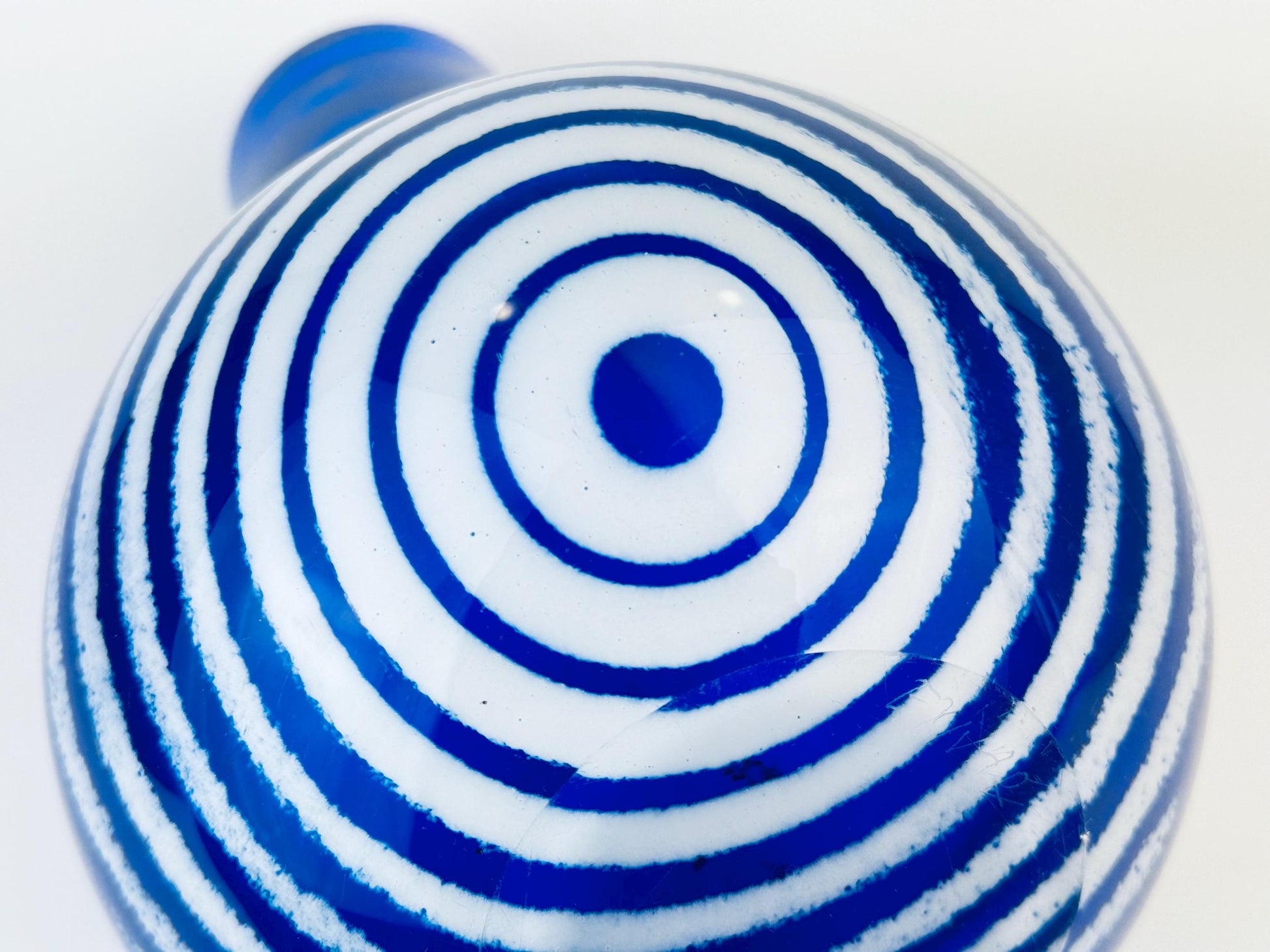 Product image for 'vintage collectible czechoslovakia crystal glass vase cobalt blue white ring design by jan exnar 2002' (view 2446c8)