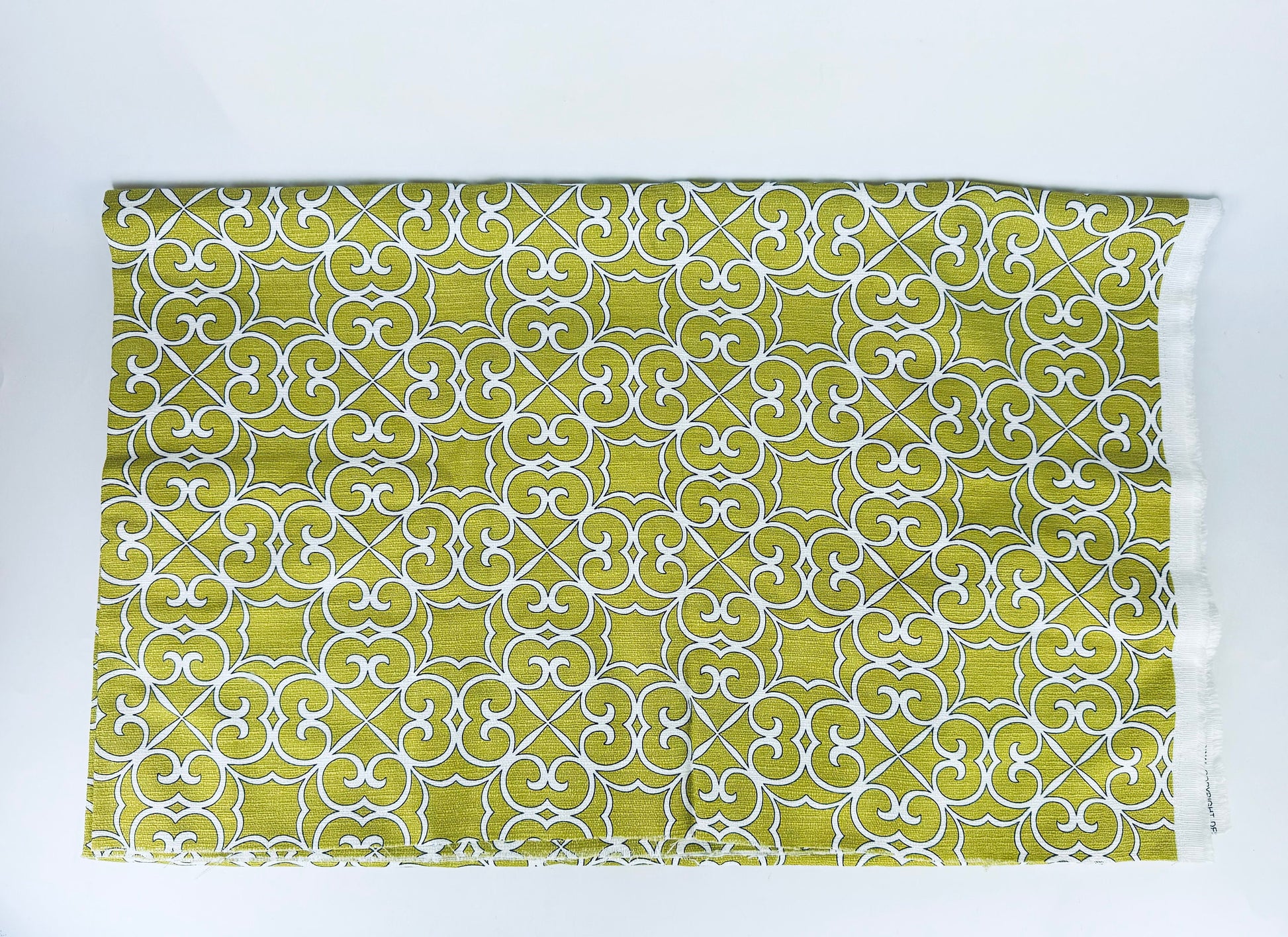 Product image for 'vintage thick woven olive green swirl upholstery fabric by mill creek fabrics 54 x 68' (view f2fa35)