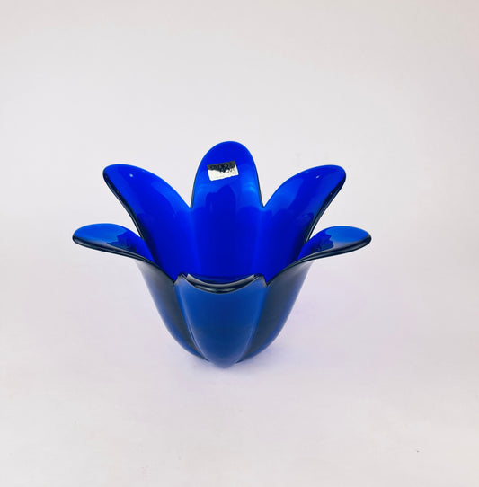 Product image for 'vintage cobalt blue glass floral votive candle holders studio nova handmade in portugal' (view c8d472)