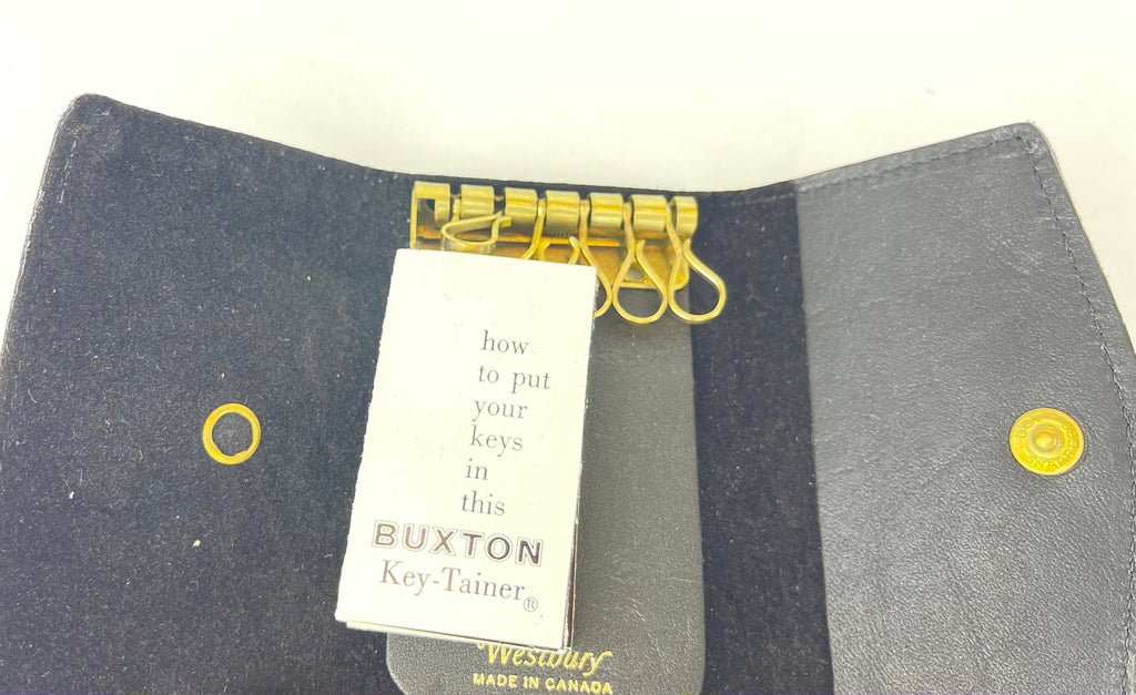 Product image for 'vintage black genuine leather wallet key holder buxton westbury bi fold made in canada new old stock' (view 1f25d4)