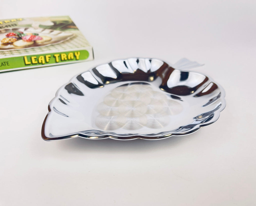 Product image for 'vintage chrome plate leaf tray swirl pattern centre new old stock nos' (view 1848f6)