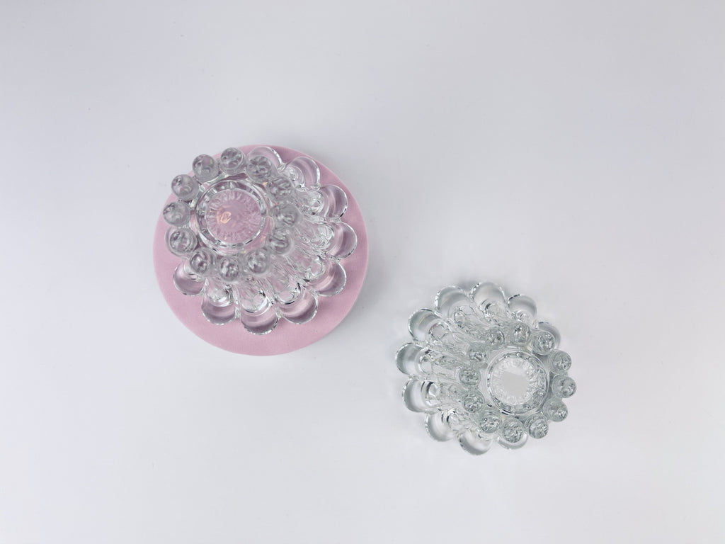 Product image for 'vintage clear glass boopie candleholders set of two 2 made in western germany' (view 479add)