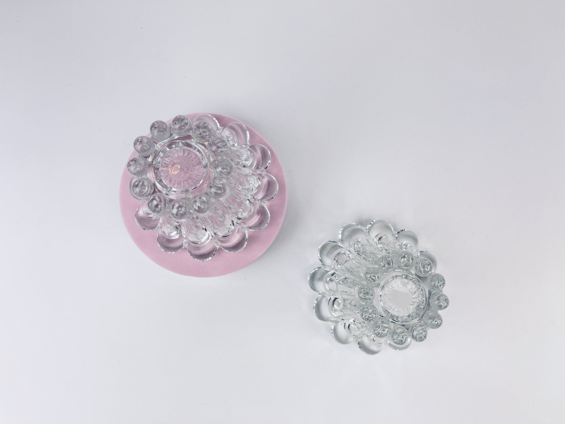 Product image for 'vintage clear glass boopie candleholders set of two 2 made in western germany' (view 479add)