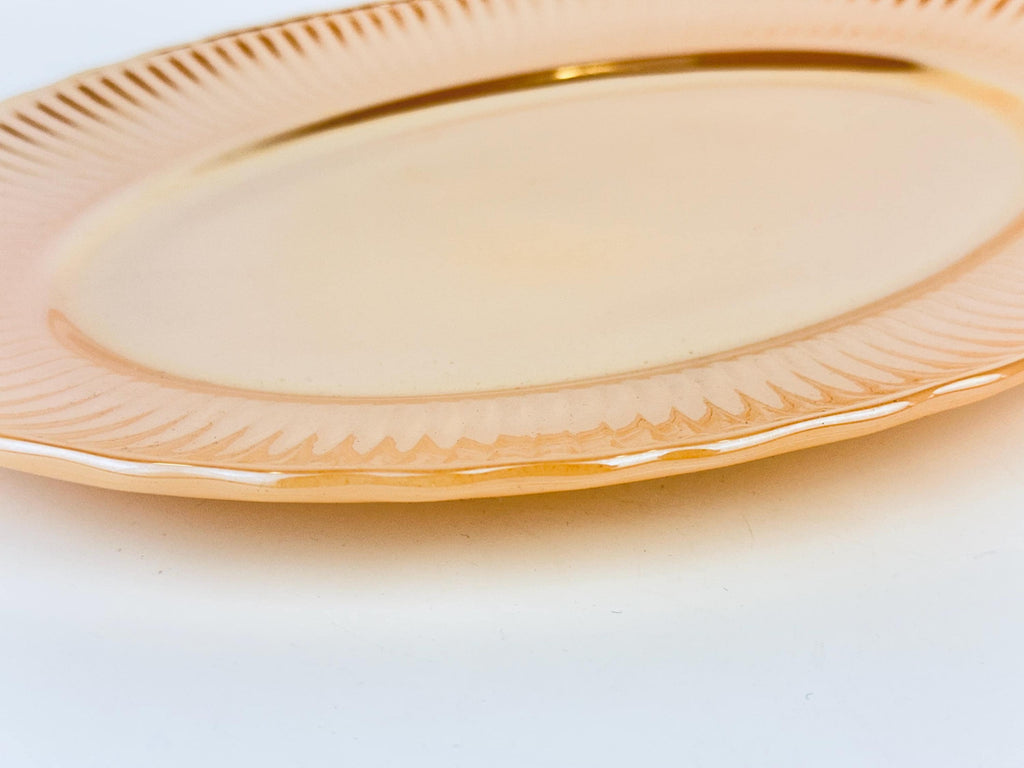 Product image for 'vintage peach lustreware 13 oval serving platter anchor hocking fire king made in usa' (view 31e3e0)
