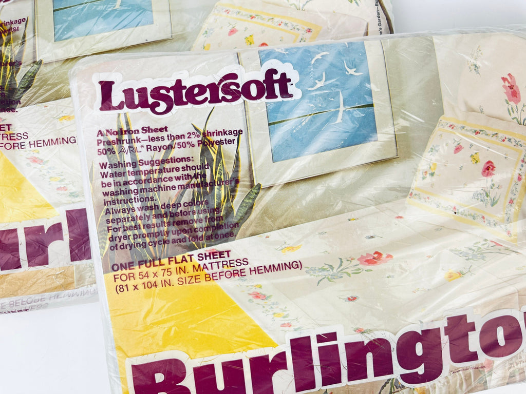Product image for 'vintage burlington lustersoft full double flat sheet pillow case new old stock nos made in canada sold separately' (view dbac01)