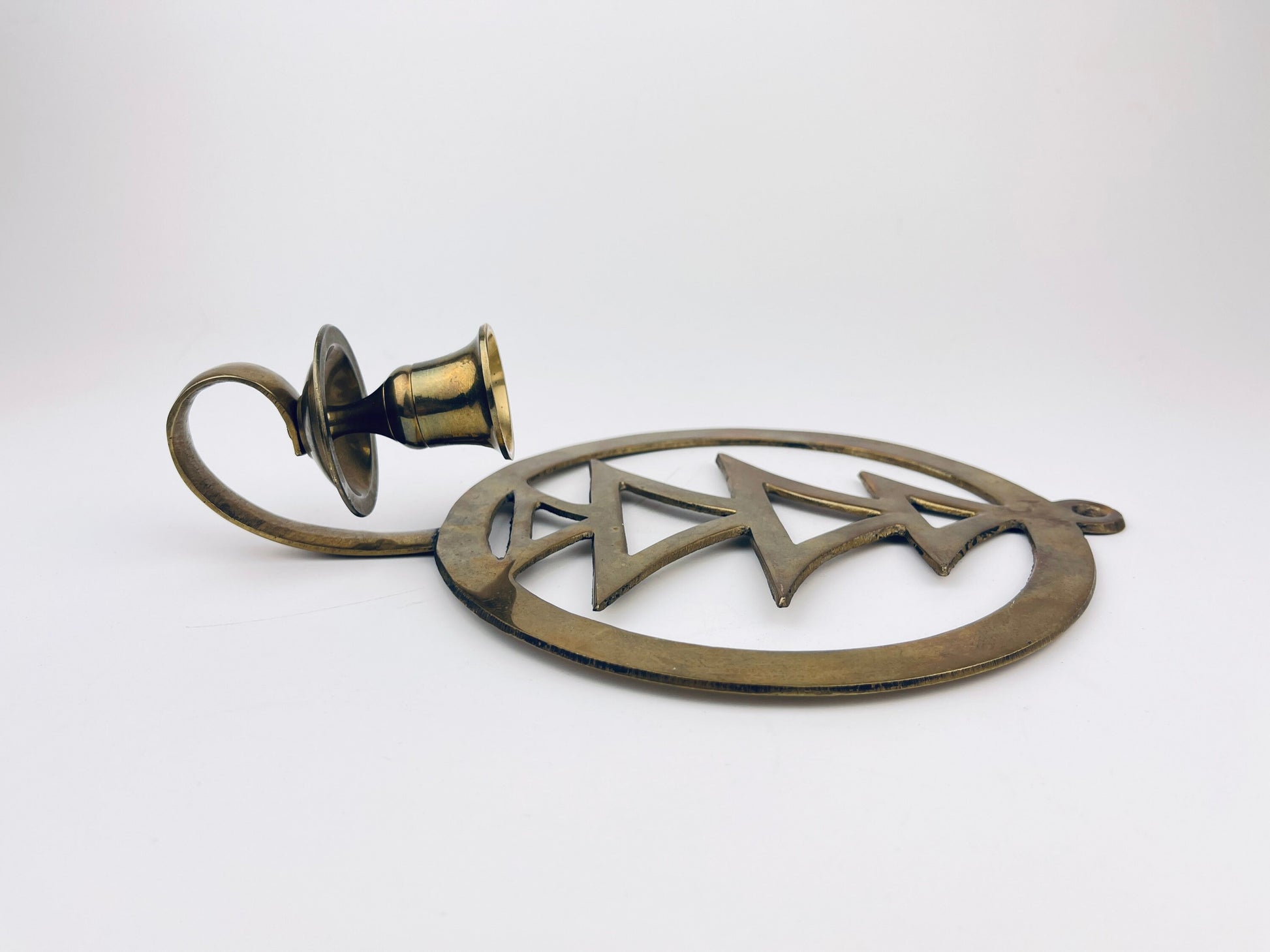 Product image for 'vintage brass christmas tree wall candlestick holder sconce' (view e39a0b)