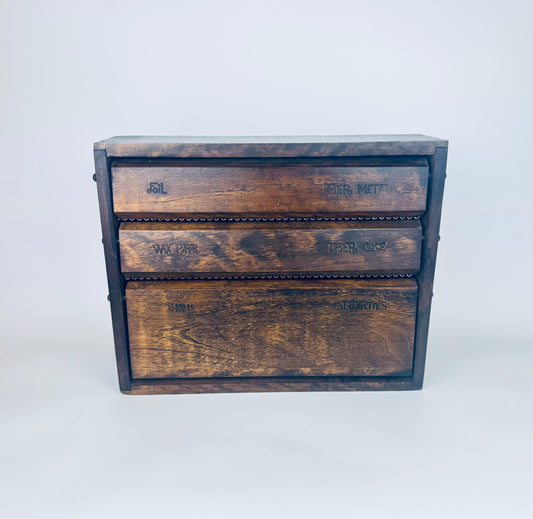 Product image for 'vintage mid century baribocraft wood dispenser 1960s wall mount foil wax paper towel holder rustic canadian kitchen organizer' (view 2a9fdd)