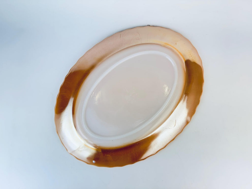 Product image for 'vintage peach lustreware 13 oval serving platter anchor hocking fire king made in usa' (view b1dce9)