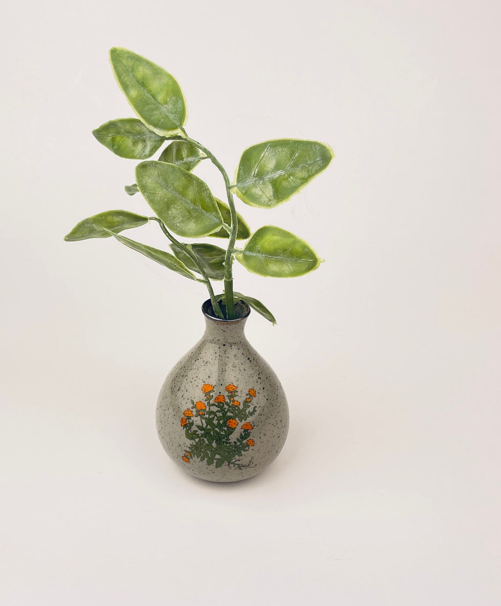 Product image for 'vintage japanese grey speckled bud vase mid century stoneware elegance' (view ae1787)