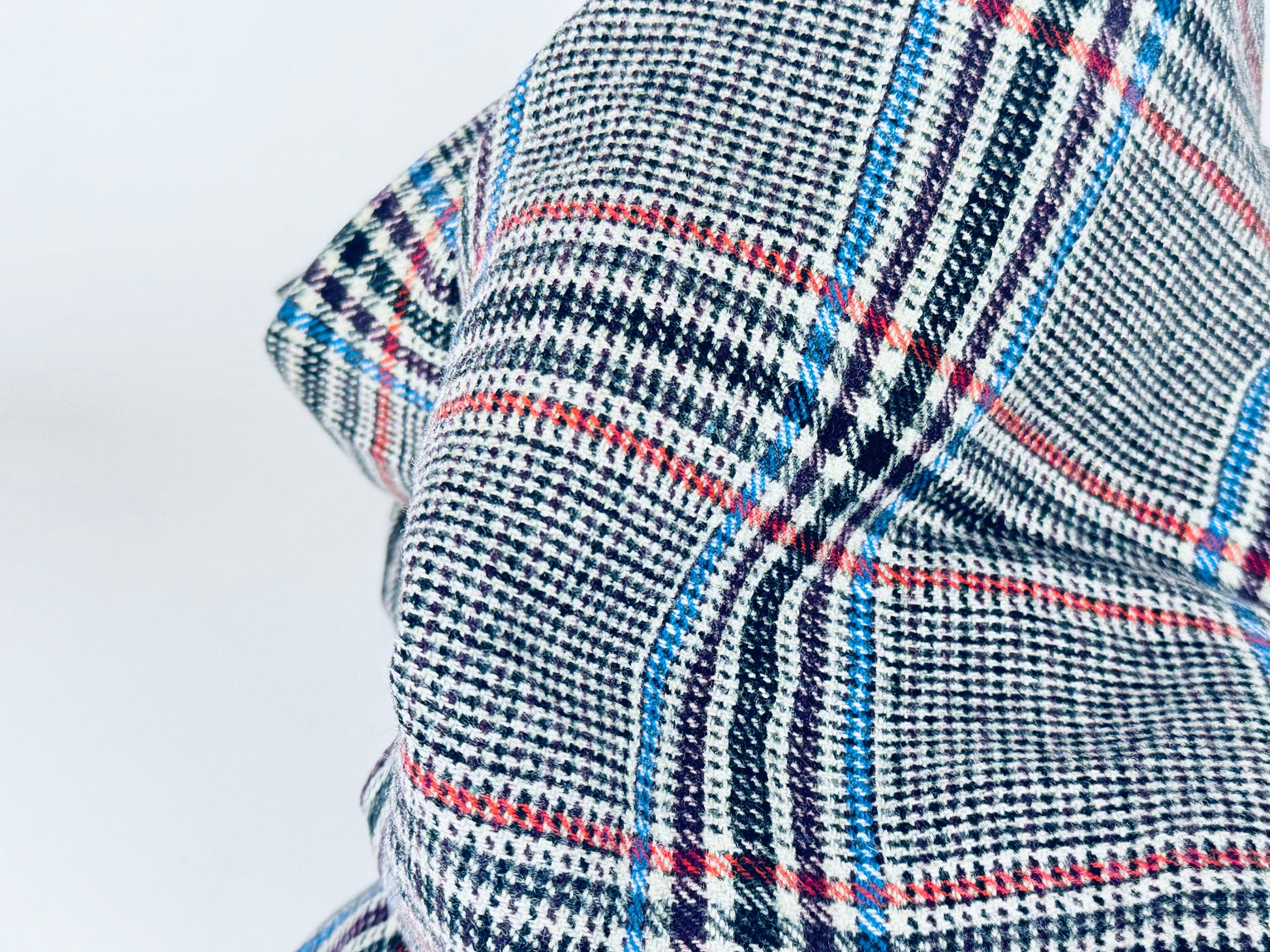 Product image for 'vintage grey black plaid wool fabric various sizes sold separately' (view 9f6d74)