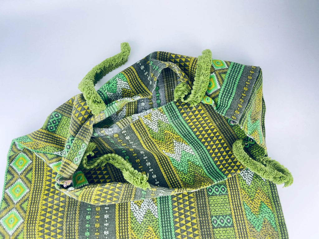 Product image for 'vintage handmade green yellow geometric print square accent pillow cover 18 x 18 sold separately' (view 370871)
