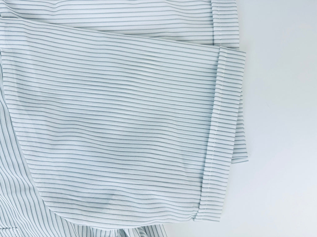 Product image for 'vintage 1970s blue grey striped short sleeve button up shirts 100 nylon made in hong kong by beau ville sold separately' (view 4b0fd0)