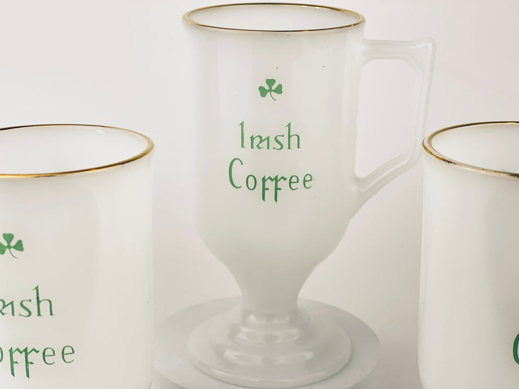 Product image for 'vintage milk glass irish coffee pedestal mugs set of three 3' (view 5f2b09)
