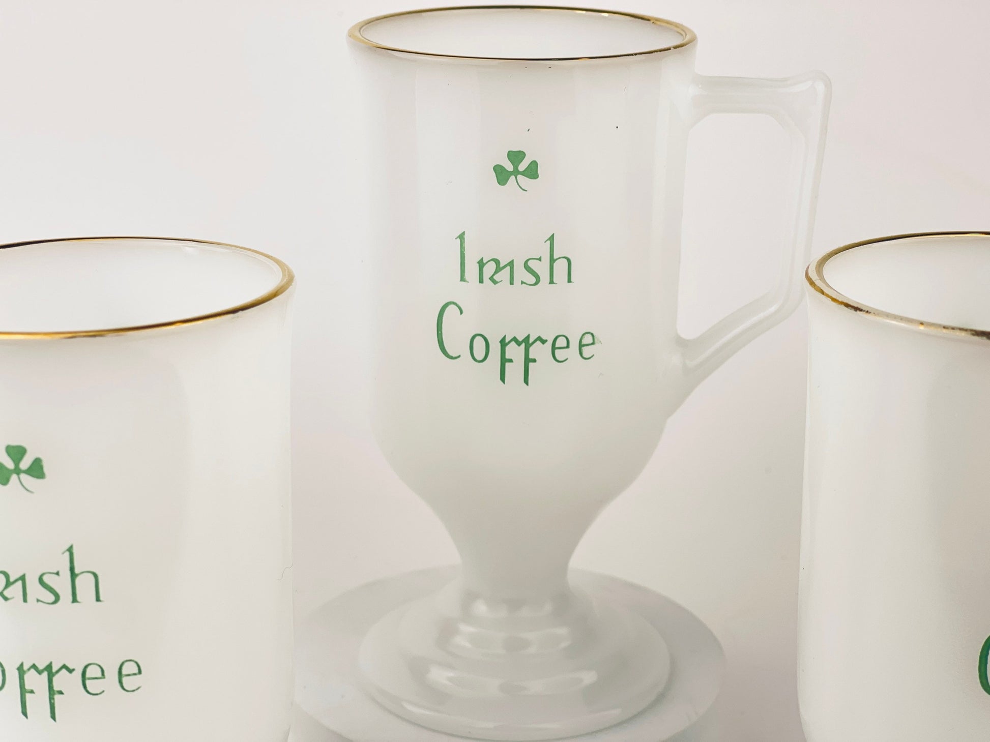 Product image for 'vintage milk glass irish coffee pedestal mugs set of three 3' (view 5f2b09)