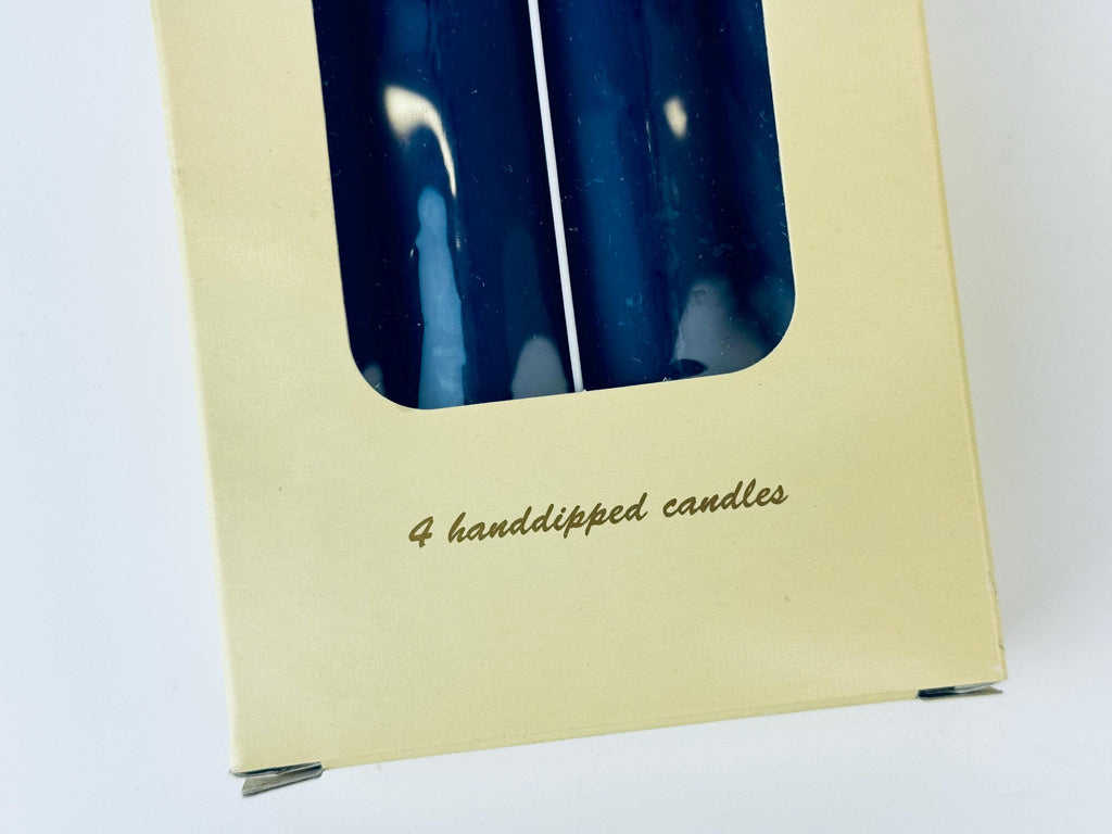 Product image for 'vintage molca design 12 hand dipped tapered blue candles set of four 4 made in the netherlands new old stock nos' (view fae9b6)