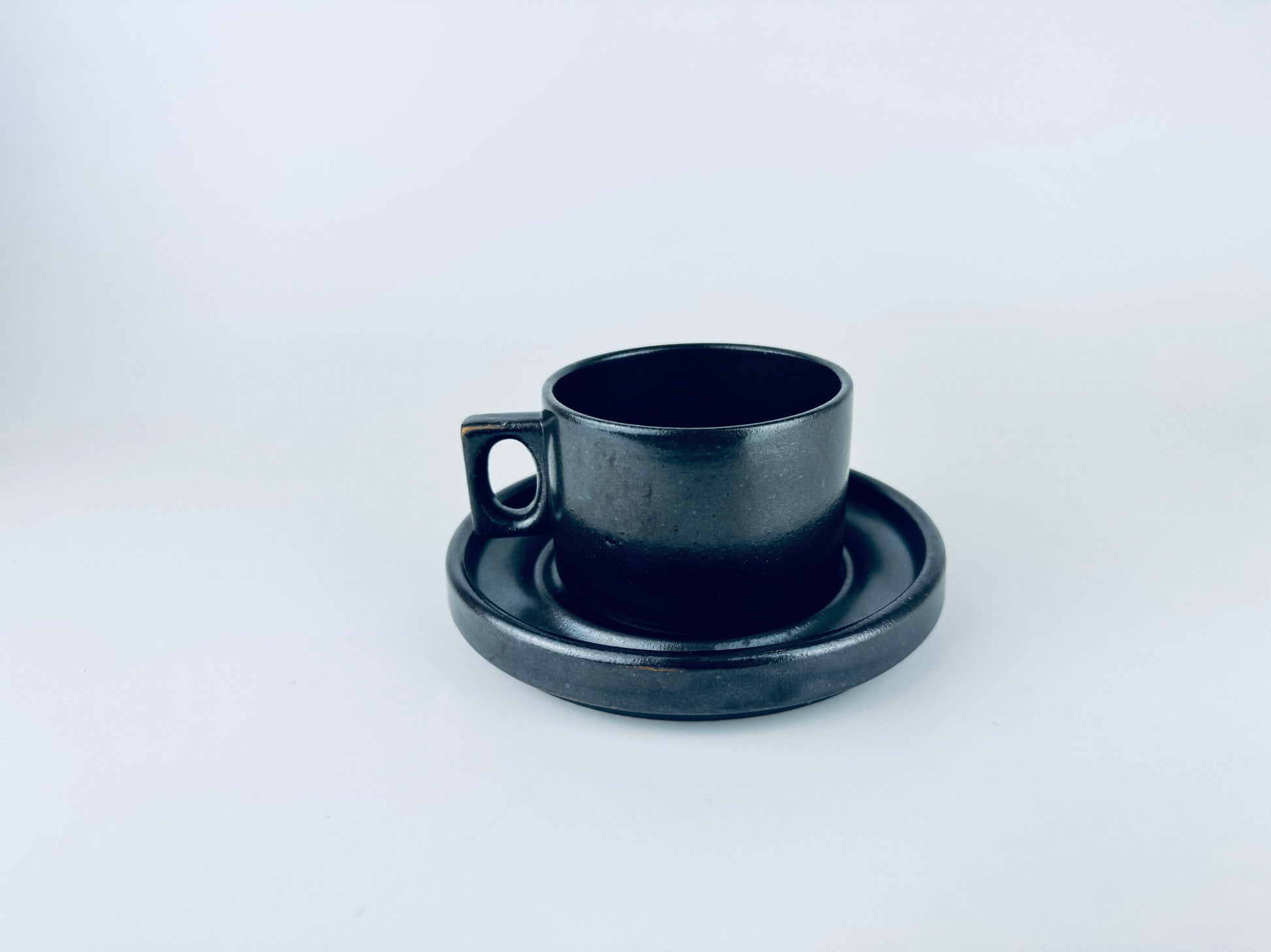 Product image for 'vintage brenne gres de grand feu stoneware coffee mug saucer made in france' (view 43dd63)
