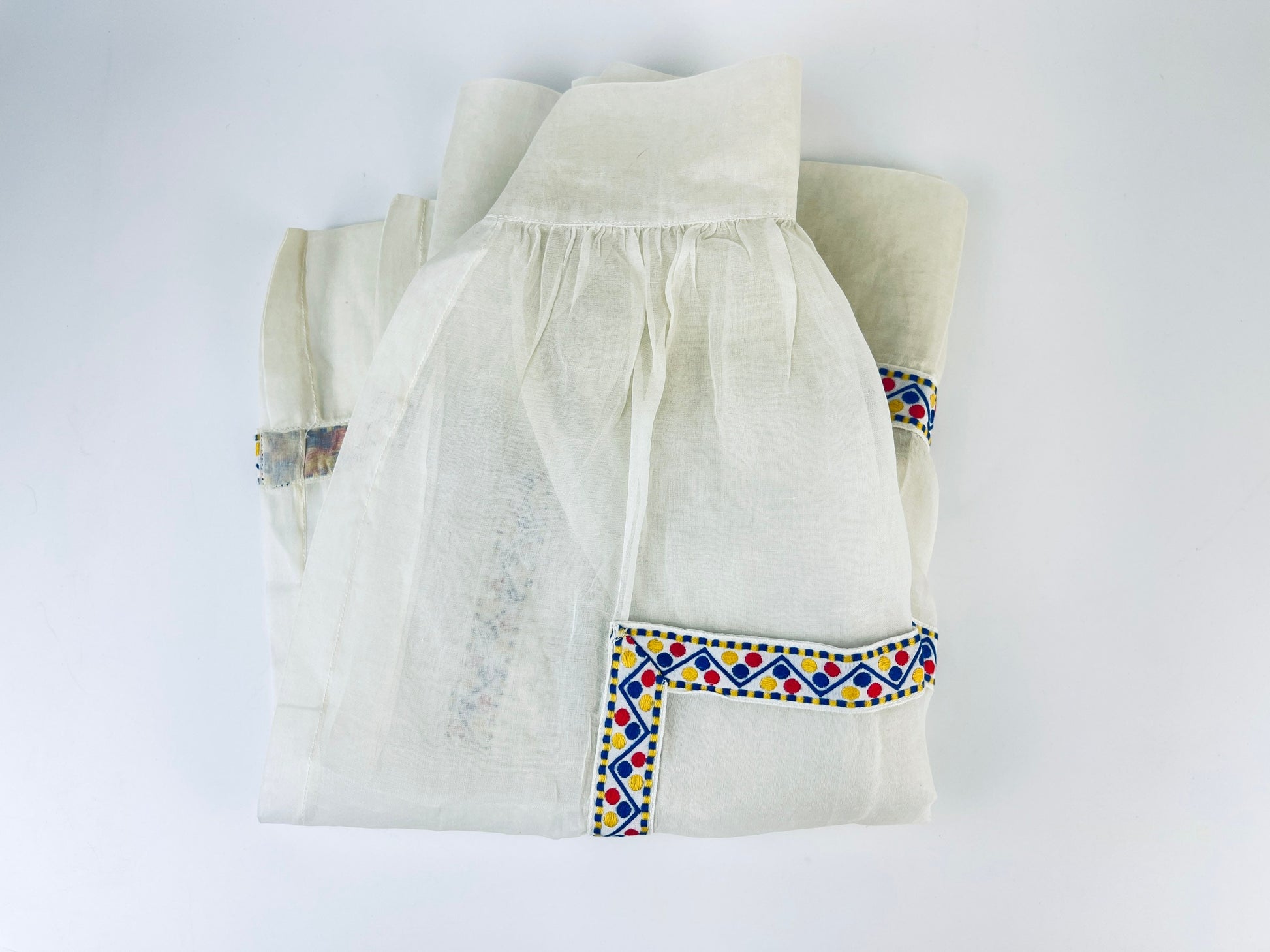 Product image for 'vintage polka dot organza waist apron ukrainian pattern' (view c1f585)